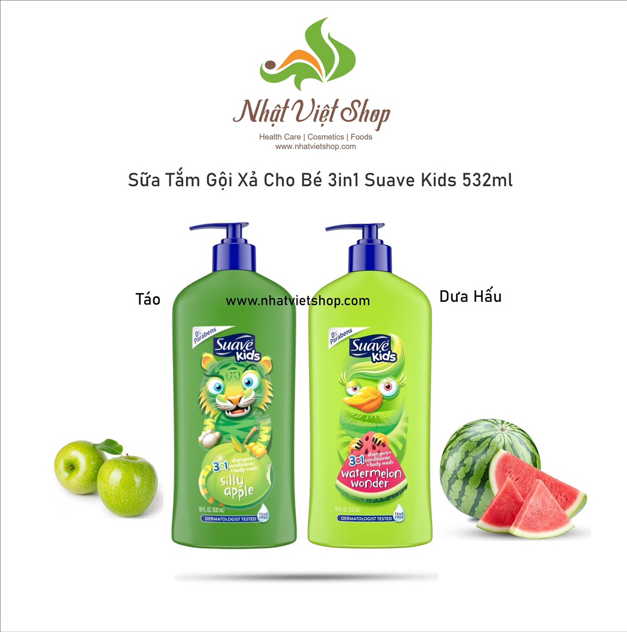  Sữa Tắm Gội Xả Cho Bé 3in1 Suave Kids 