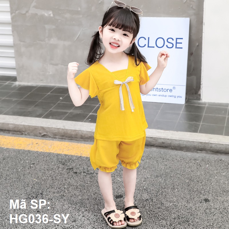 Children boutique outfit clothing Baby girls clothes set with cute ruffles sleeve. Cotton cool summer wear-hg036 - 7