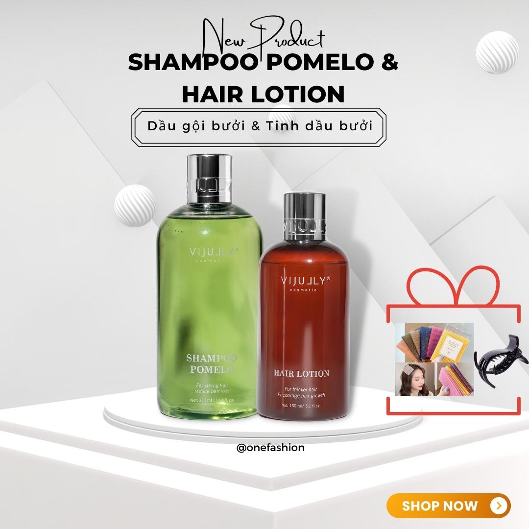 [ Vi Jully ] Combo Dầu Gội Bưởi Vi Jully Ngăn Rụng Tóc & Tinh Dầu Bưởi Kích Thích Mọc Tóc - Làm Dài Tóc Nhanh