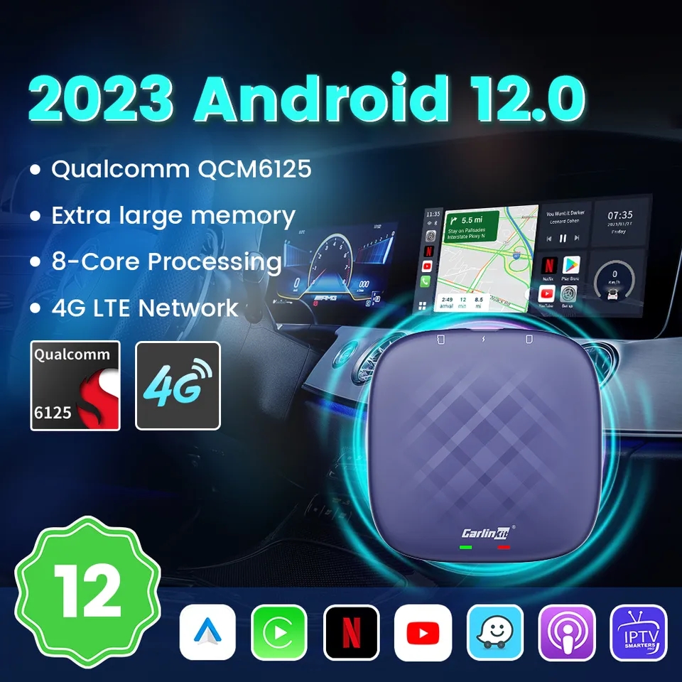 [TẶNG VIETMAP S2] 8Gb+128Gb/4Gb+64Gb Android box 2023 cho ô tô, hãng Carlinkit, chip Snapdragon 8 nhân kép thế hệ mới nhất