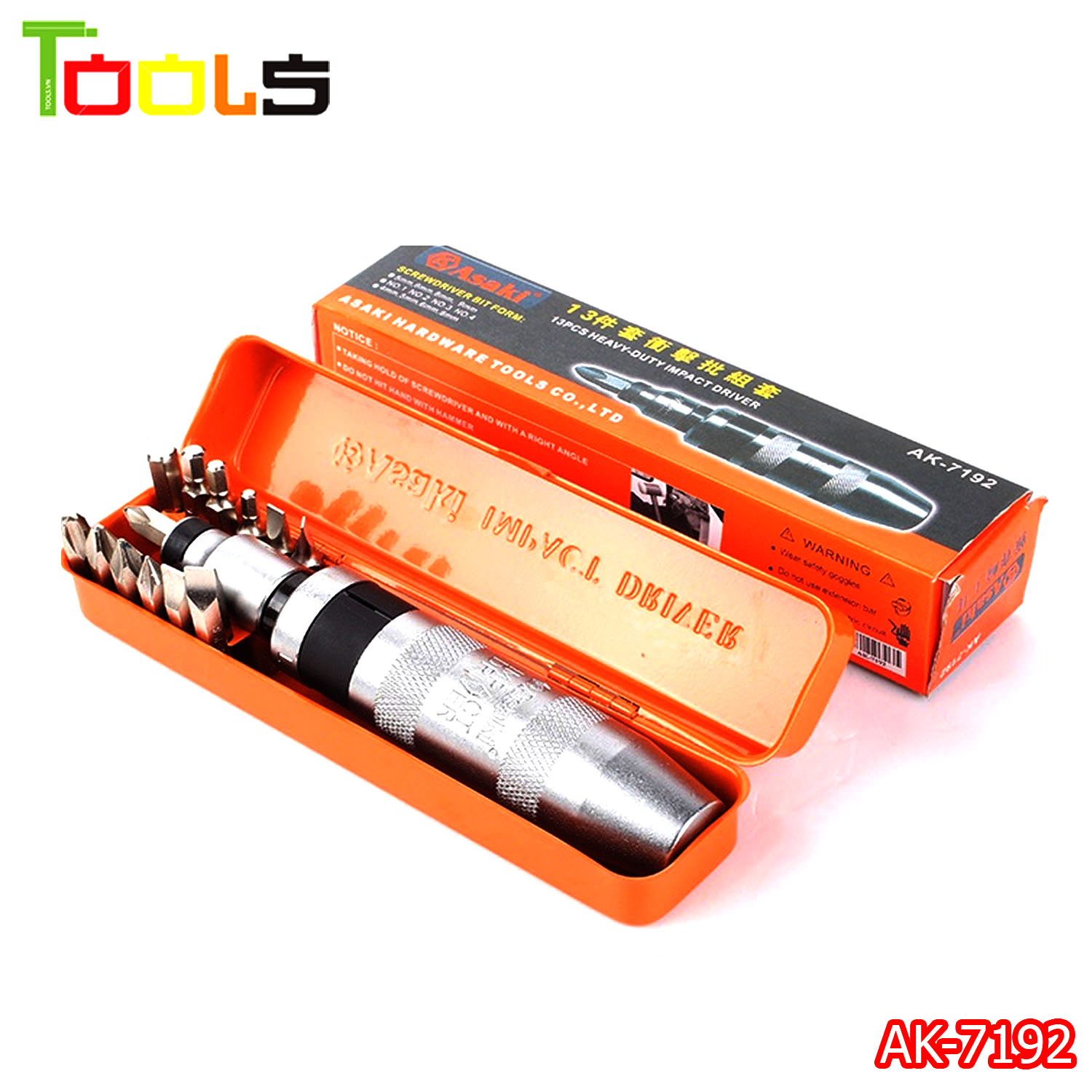 Bộ tô vít đóng tự động 13 mũi cao cấp Asaki AK7192 - Bộ tuốc nơ vít đóng Asaki 13 mũi AK-7192