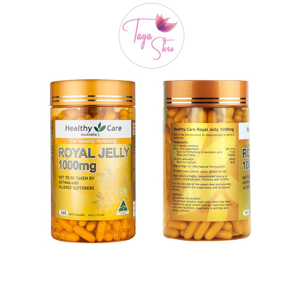 Sữa ong chúa Healthy Care Royal Jelly 1000mg 365 viên (date mới ) - xuất xứ úc, cam kết hàng đúng mô tả, chất lượng đảm bảo an toàn đến sức khỏe người sử dụng, đa dạng mẫu mã