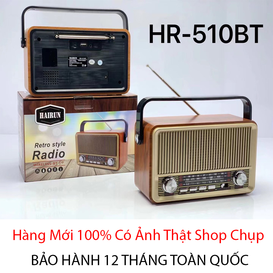 Đài radio fm nghe nhạc qua usb và thẻ nhớ nghe kinh phật mua đài radio fm & máy nghe nhạc đài fm bluetooth hairun hr-510bt - loa bluetooth kết hợp đài radio phong cách cổ điển vintage - vỏ gỗ sang trọng bass trầm ấm - pin trâu