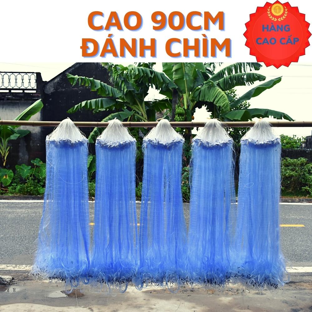 Lưới đánh cá ba màn cước thái xanh, ô mắt then 1.5, then2, then 2.5 , cao 90cm,dài 100m đánh chìm