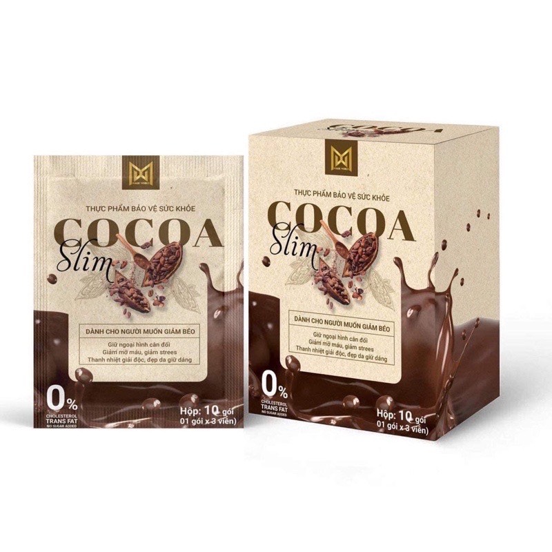 Giảm cân cocoa slim hộp 10 gói 30 viê