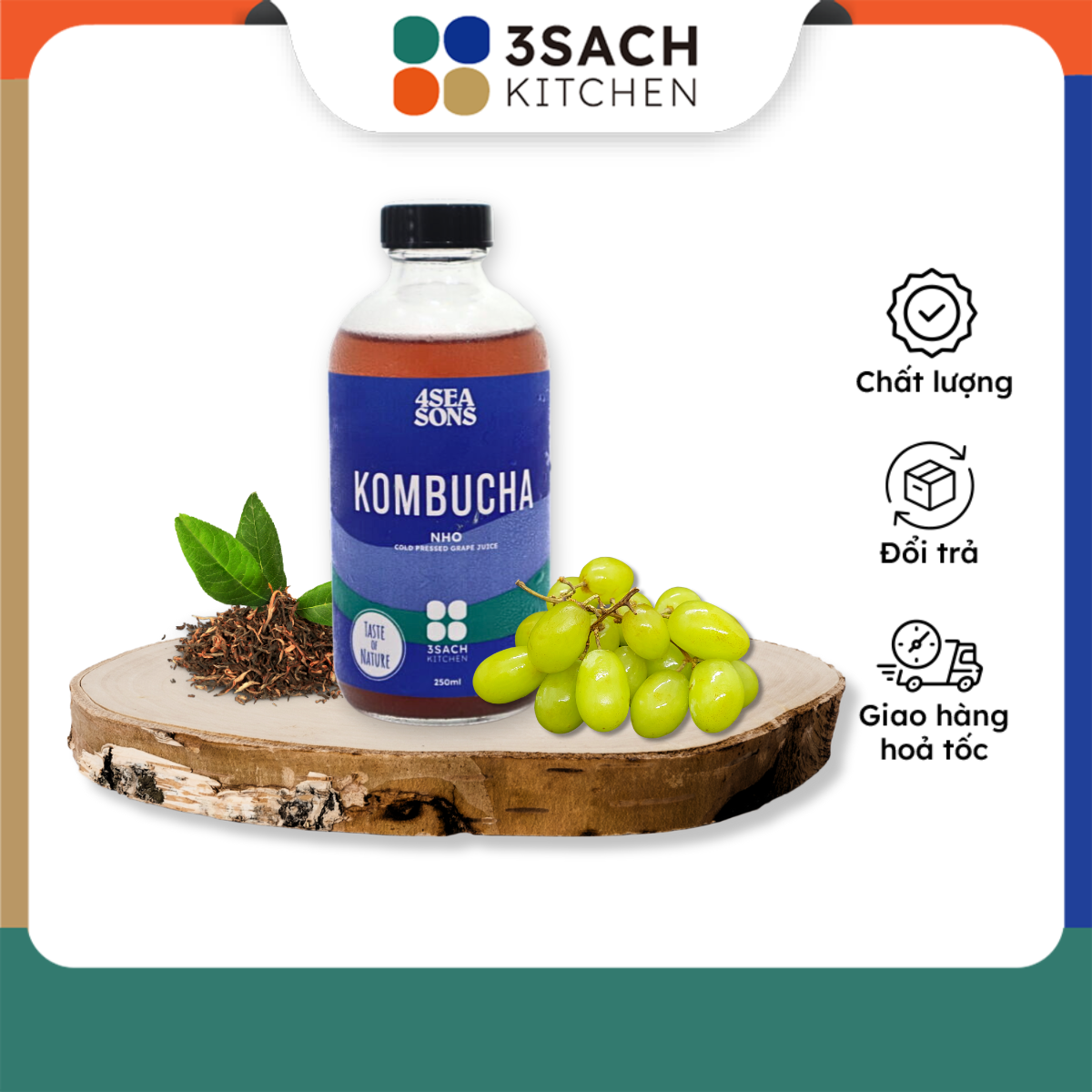 Kombucha Nho 4Seasons (Chai 250Ml)