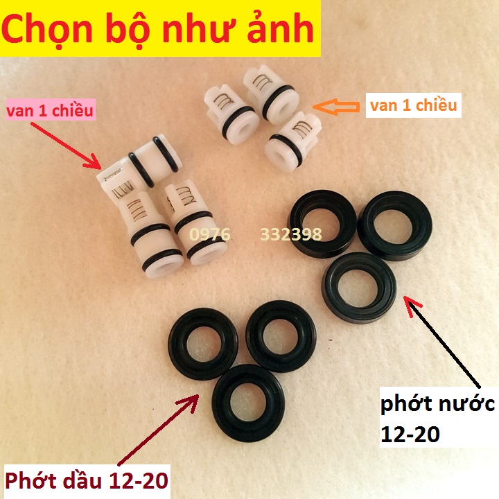 Phớt máy rửa xe mini | Bộ phớt máy rửa xe mini | Bộ phớt máy rửa xe áp lực cao | bộ phớt máy rửa xe 12-20 | bộ 12 phớt và van 1 chiều máy rửa xe mini | máy rửa xe mini | bộ đầu bơm máy rửa xe | bộ bưởng máy rửa xe áp lực cao