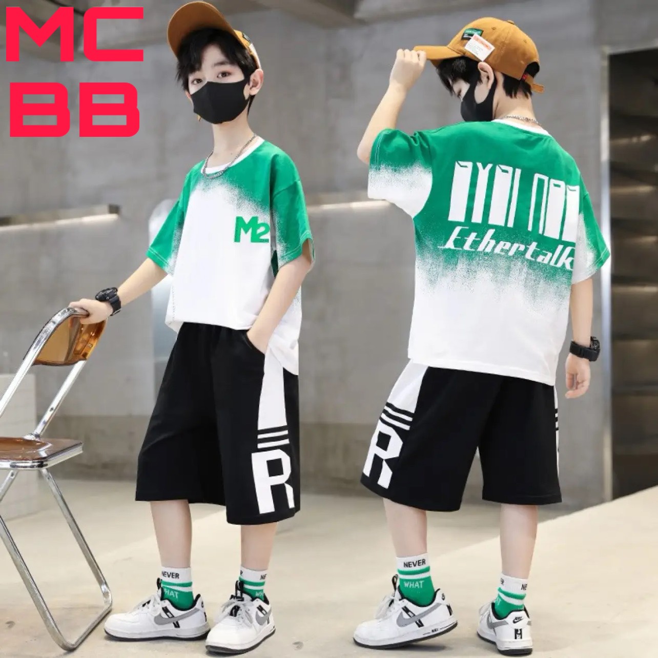 Mcbb 24-49kg 100% vải cotton set đồ bộ cộc tay bé trai áo thun bé trai cổ tròn quần short bé trai quần đùi bé trai quần lửng bé trai áo phông bé trai áo cộc tay bé trai bộ đồ bé trai đồ bộ bé trai bộ quần áo bé trai mặc nhà set quần áo trẻ em nam size đại