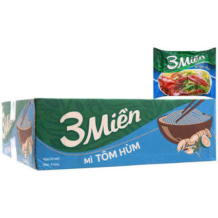 Thùng 30 Gói Mì 3 Miền Tôm Hùm 65g - UN8T