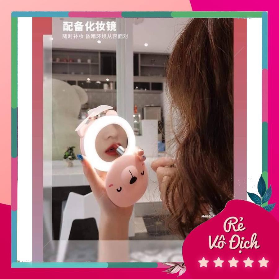 Gương soi đèn led kèm quạt sạc usb cao cấp