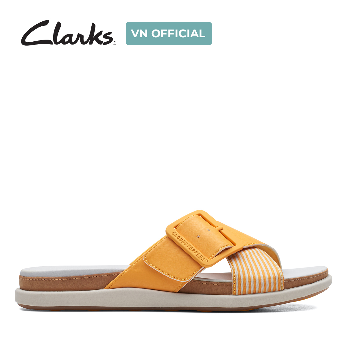Dép quai ngang chất liệu tổng hợp nữ clarks - eliza april