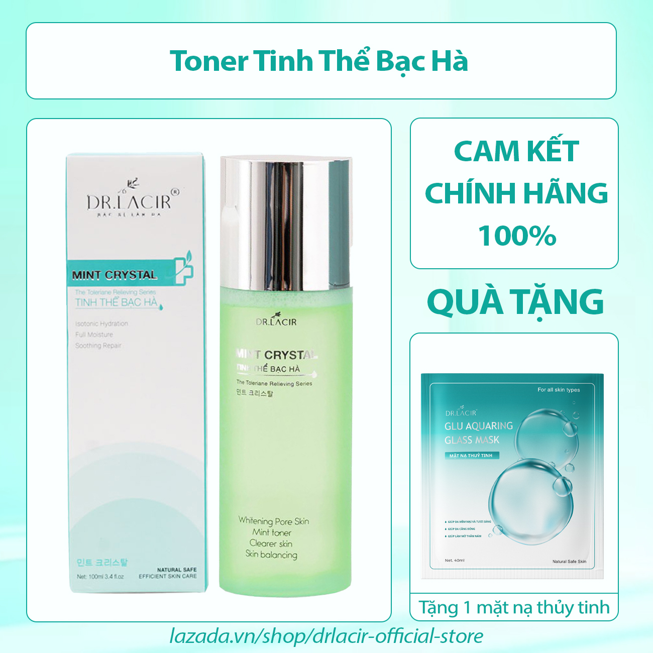 Toner Tinh thể Bạc Hà Mint Crystal Dr Lacir Cân Bằng Độ Ẩm Giúp Da Mịn Màng Tươi Sáng