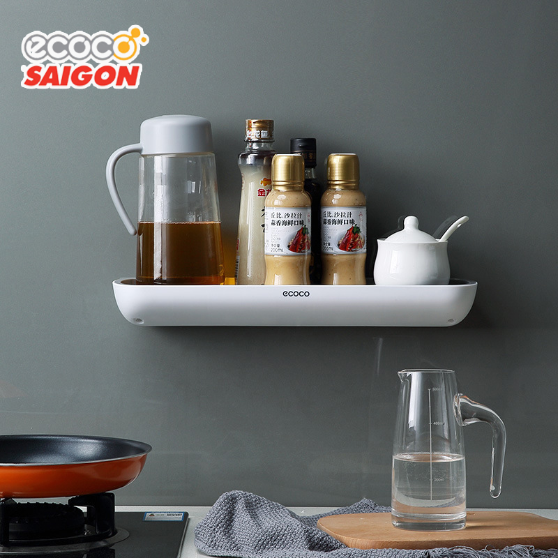 Kệ nhà tắm, kệ nhà bếp đa năng dán cường lực cao cấp ecoco e1923