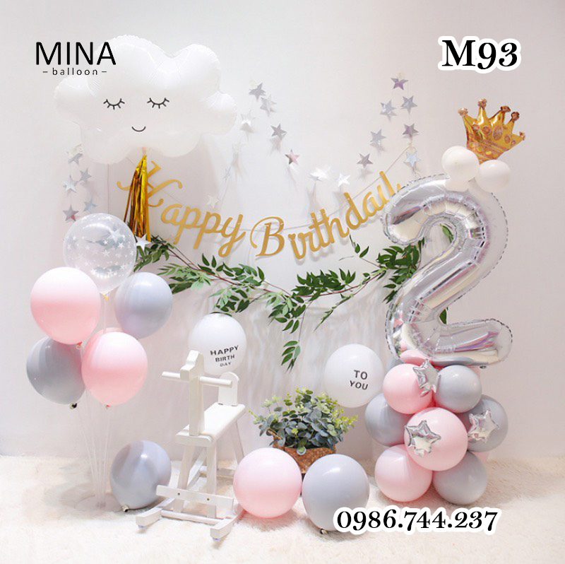 Set Bóng Trang Trí Sinh Nhật Phong Cách Hàn Quốc