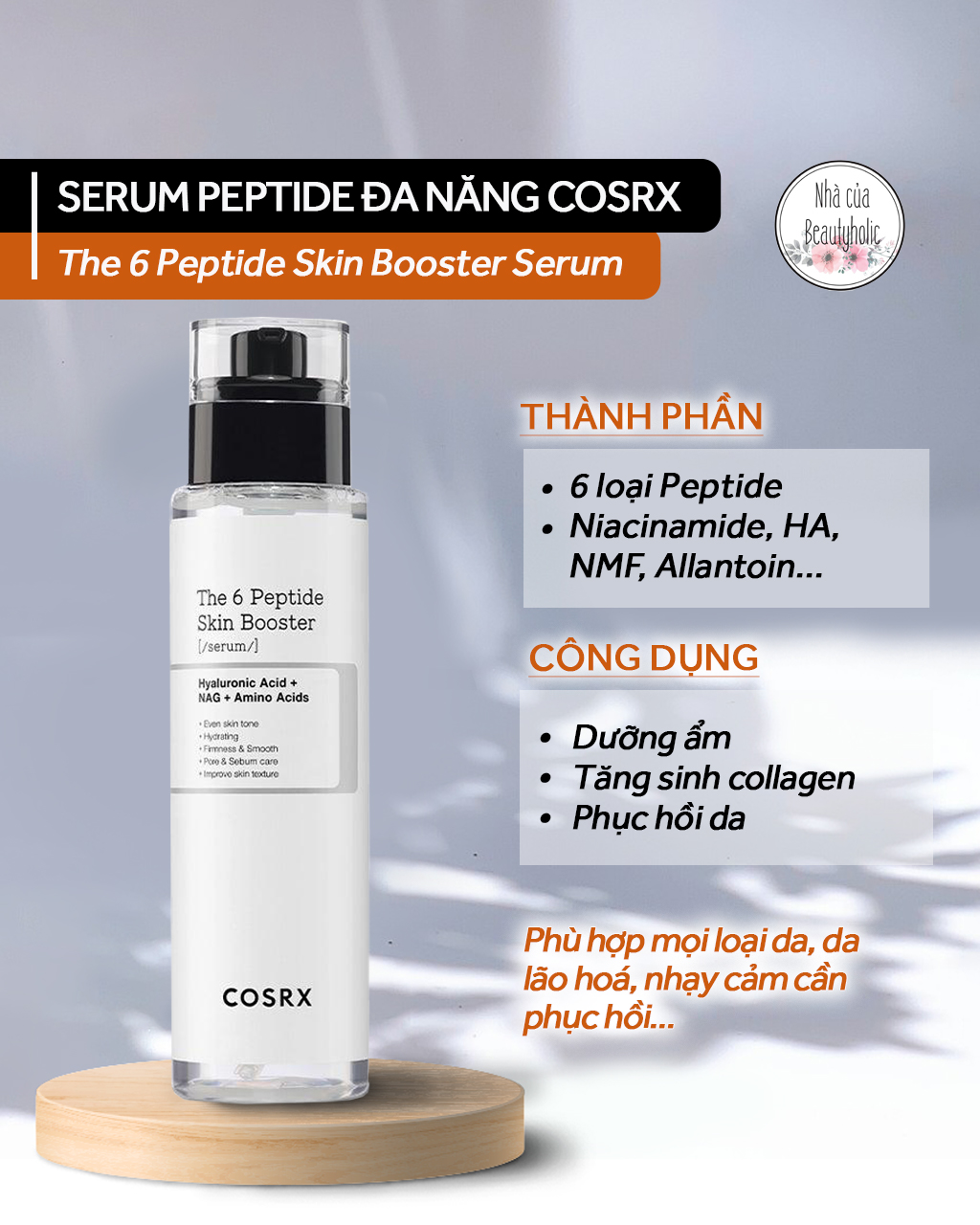 Tinh chất tăng cường cosrx the 6 peptide skin booster serum