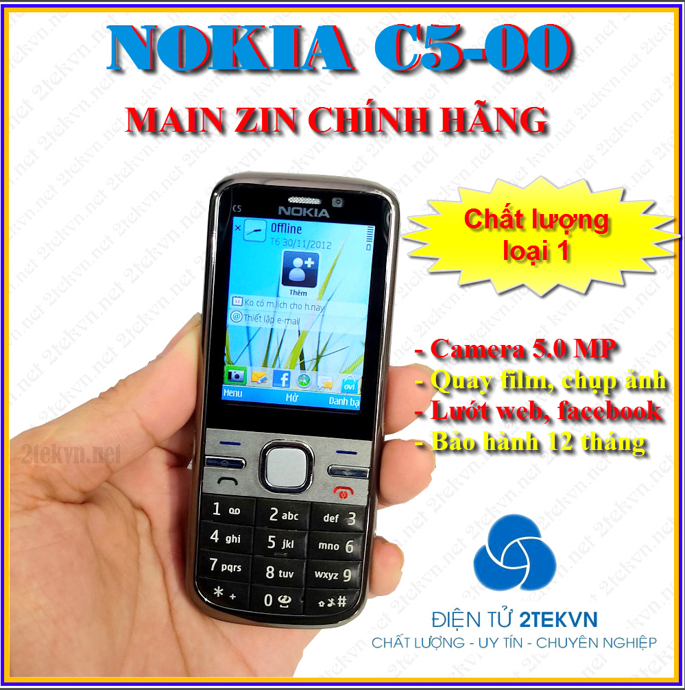 Điện thoại Nokia C5-00 chính hãng loại 1, giá rẻ bảo hành 1 năm