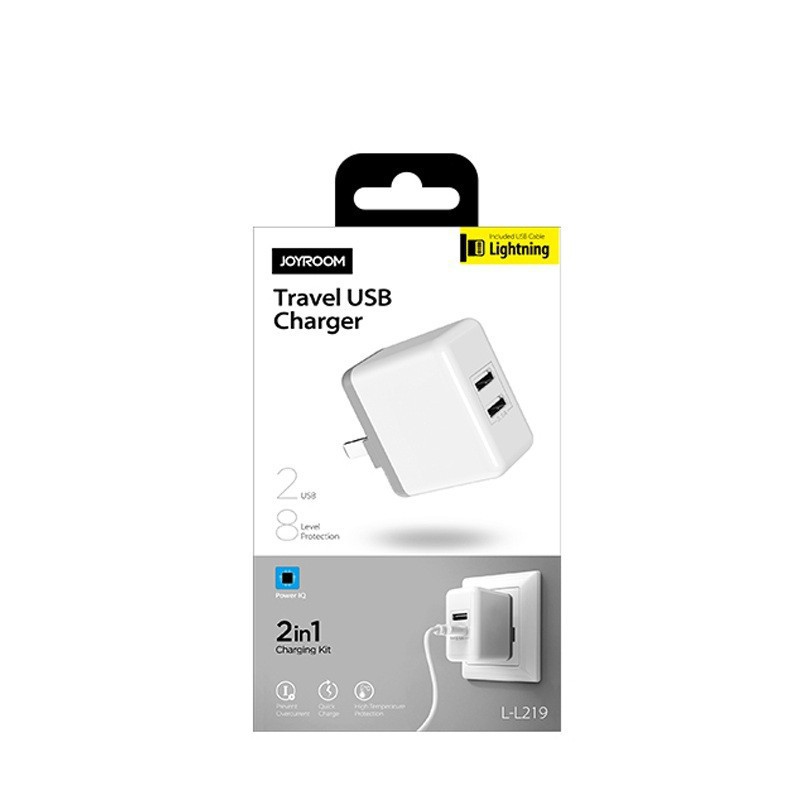 Combo Sạc & Cáp Lightning Du Lịch Joyroom 3.1A - L219