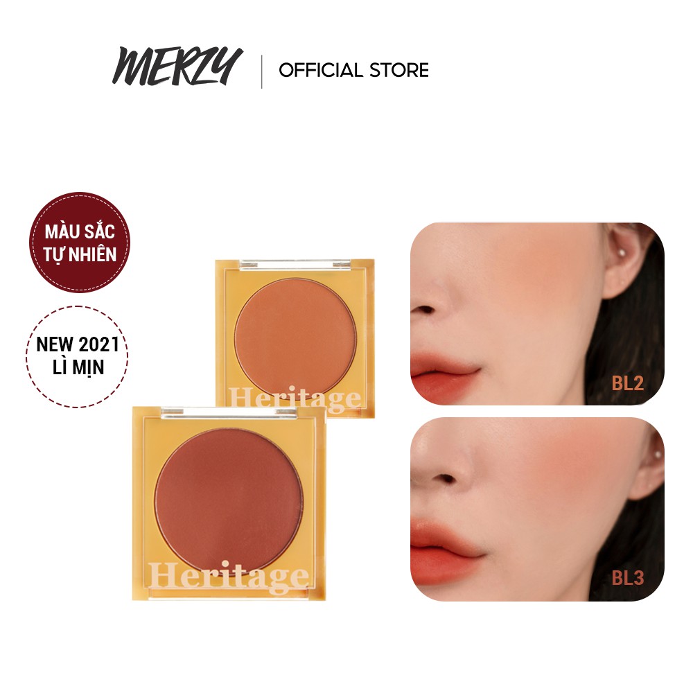 Phấn Má Hồng Dạng Nén Kiềm Dầu, Lâu Trôi Merzy The Heritage Blusher