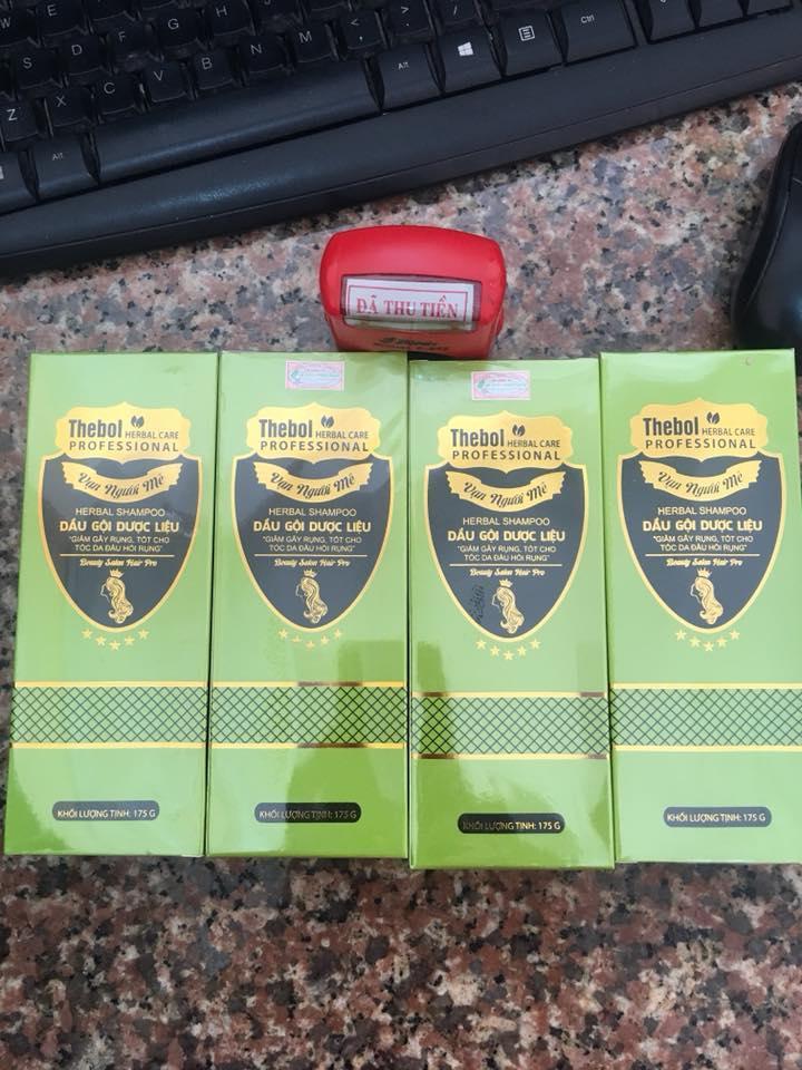 combo 5 chai dầu gội dược liệu thebol ngăn rụng tóc (màu xanh)