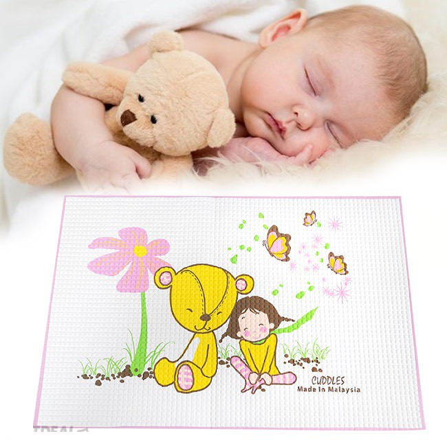 Bộ 2 tấm lót cao su non cuddles 90x60cm nhập khẩu malaysia - tấm lót cao su chống thấm - nệm nước - đệm nước