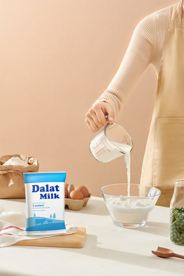 Thùng 48 bịch sữa Dalat Milk có đường/ít đường/không đường bịch 220ml
