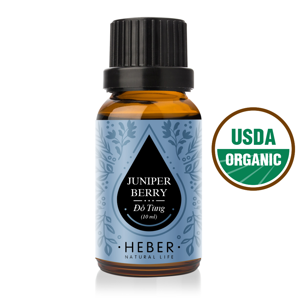 Tinh Dầu Đỗ Tùng Juniper Berry Essential Oil Heber Vietnam, 100% Thiên Nhiên Nguyên Chất, Cao Cấp Nhập Khẩu, Kiểm Nghiệm Quatest 3, Xông Thơm Phòng