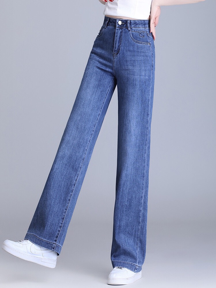 Quần Nữ Ống Rộng Co Giãn, Quần Jeans Nữ Ống Suông Nhiều Màu