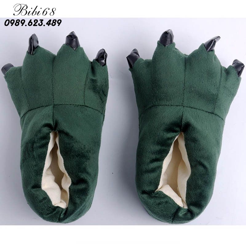 Giày dép bông Bộ Đồ thú Khủng Long xanh