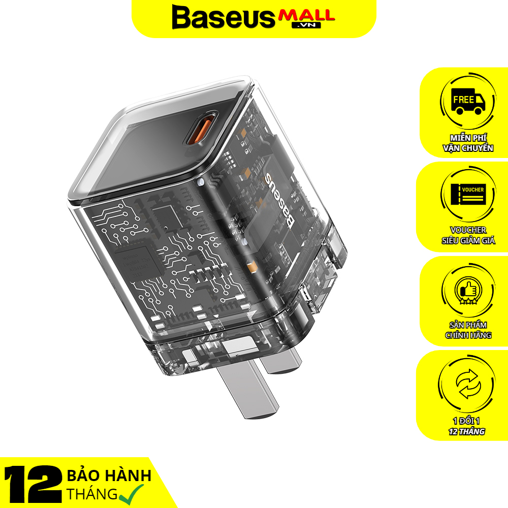 Cốc sạc nhanh dz-as baseus gan5 fast charger 1c 20w