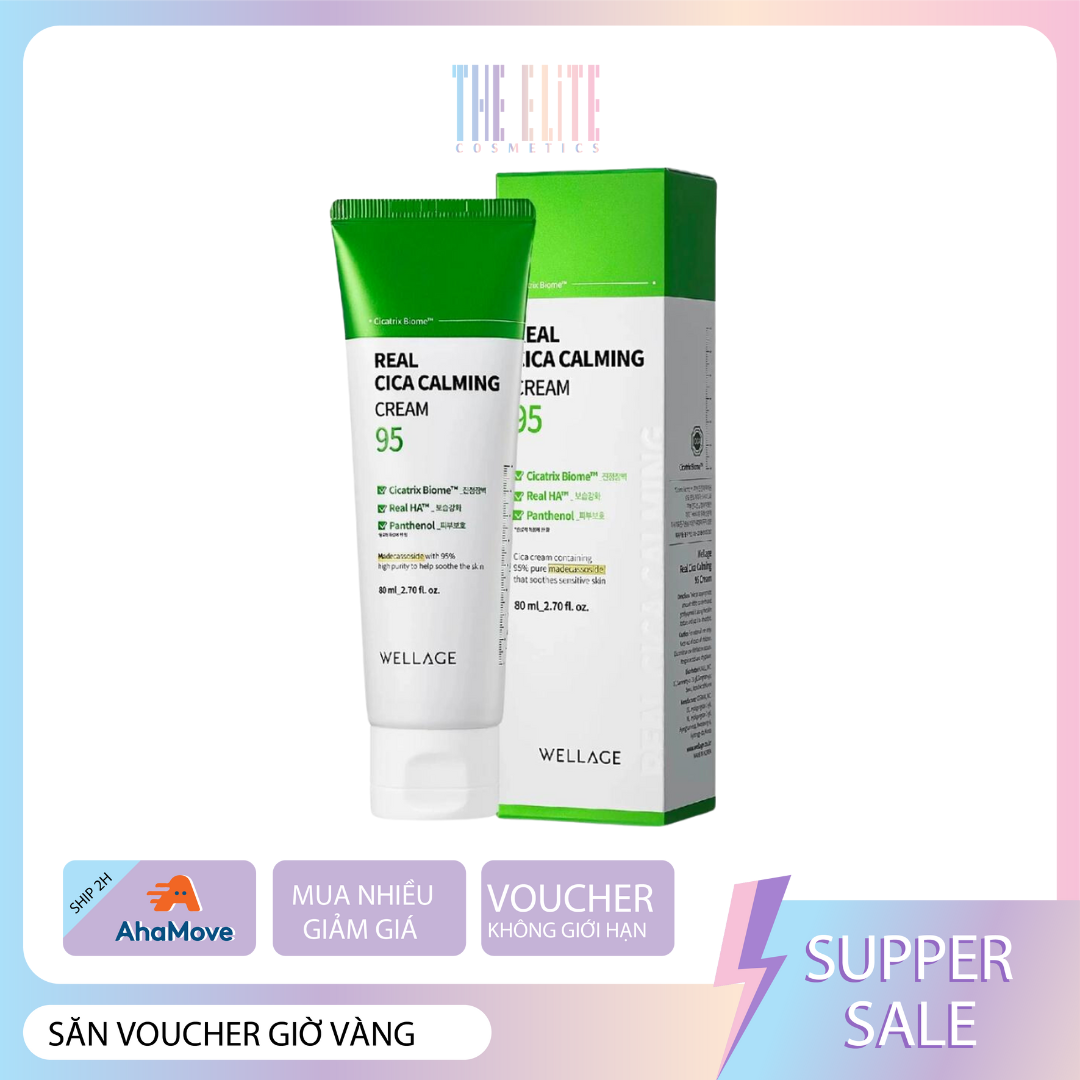 Kem dưỡng Wellage dưỡng ẩm, phục hồi cho da REAL CICA CALMING 95 CREAM