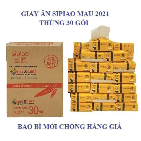 THÙNG 30 GÓI GIẤY ĂN GẤU TRÚC SIPAO SIÊU DAI CAO CẤP HÀNG NỘI ĐỊA ĐỦ 300 TỜ HÀNG CHUẨN