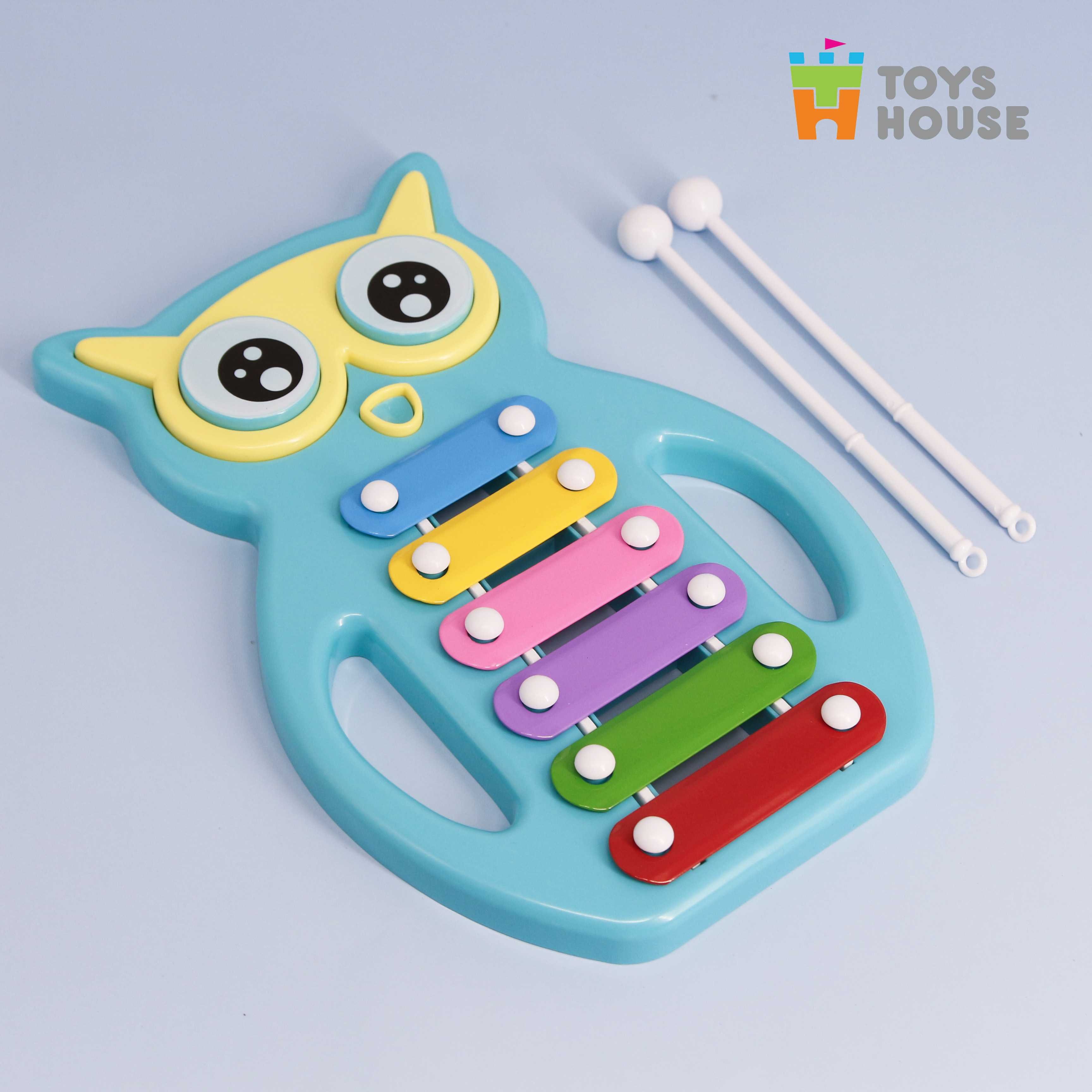 Đồ chơi nhạc cụ- Đàn gõ Xylophone hình cú mèo đáng yêu Toyshouse- Dụng cụ phát triển năng khiếu âm nhạc dành cho bé yêu