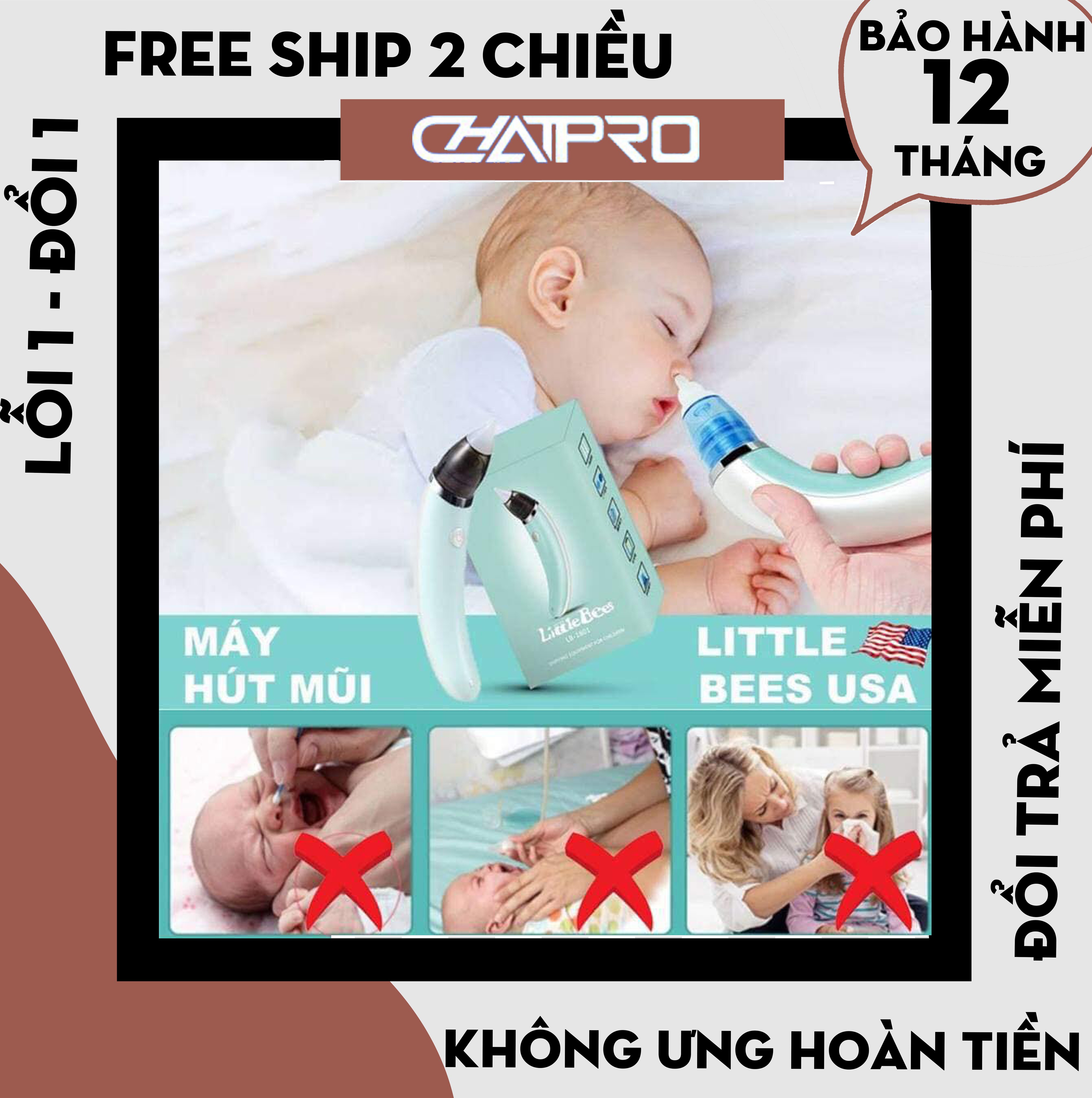Máy hút mũi cho bé sơ sinh - máy hút mũi trẻ em, vệ sinh thông mũi tự động cho bé bi nghẹt, viêm - Máy Hút Mũi, Máy thông đờm trẻ em máy hút khỏe với 5 mức độ, BH 1 Đổi 1