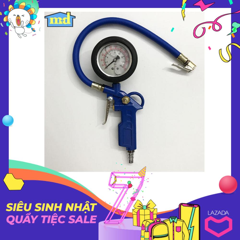 Súng bơm lốp ôtô/xe máy cao cấp, chuyên dụng có mặt đồng hồ ngâm dầu - Chất lượng cao