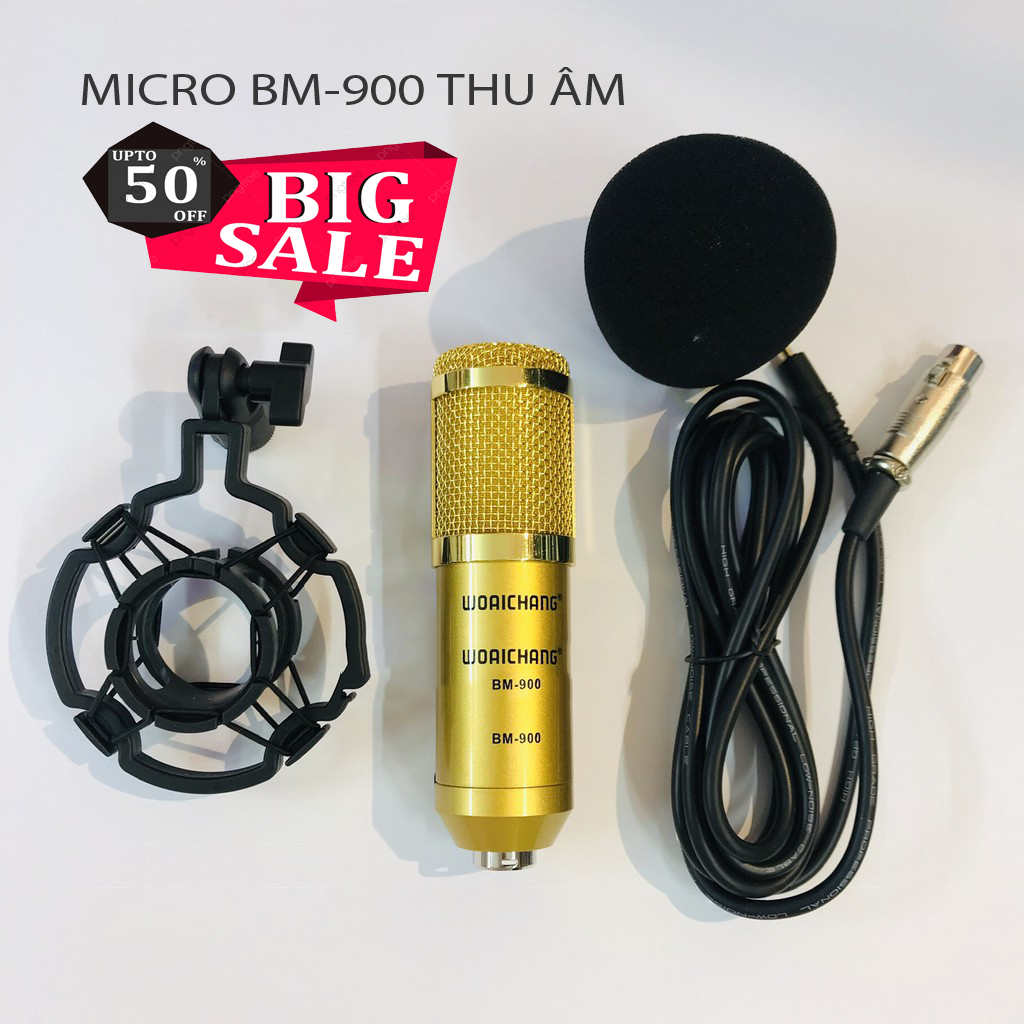 Mic hát thu âm micro woaichang bm-900 cao cấp, míc thu âm livestream hát karaoke online micro bm-900, micro thu âm cho máy tính, lỗi 1 đổi 1 bảo hành 12 tháng.