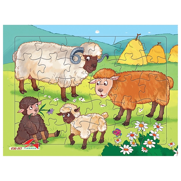 Tranh Xếp Hình A4 30 Mảnh - Đàn Cừu 030-117