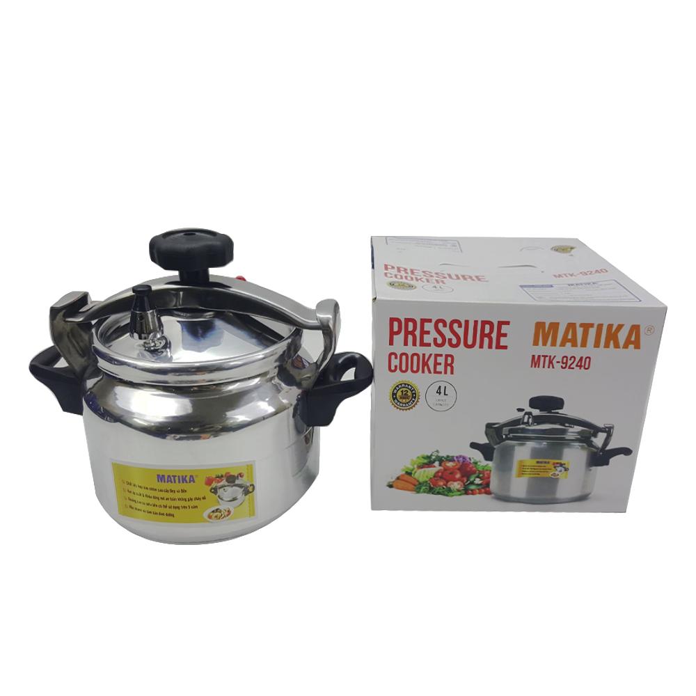 Nồi áp suất ga matika dòng 4l chống trầy xước màu bạc mtk-9240
