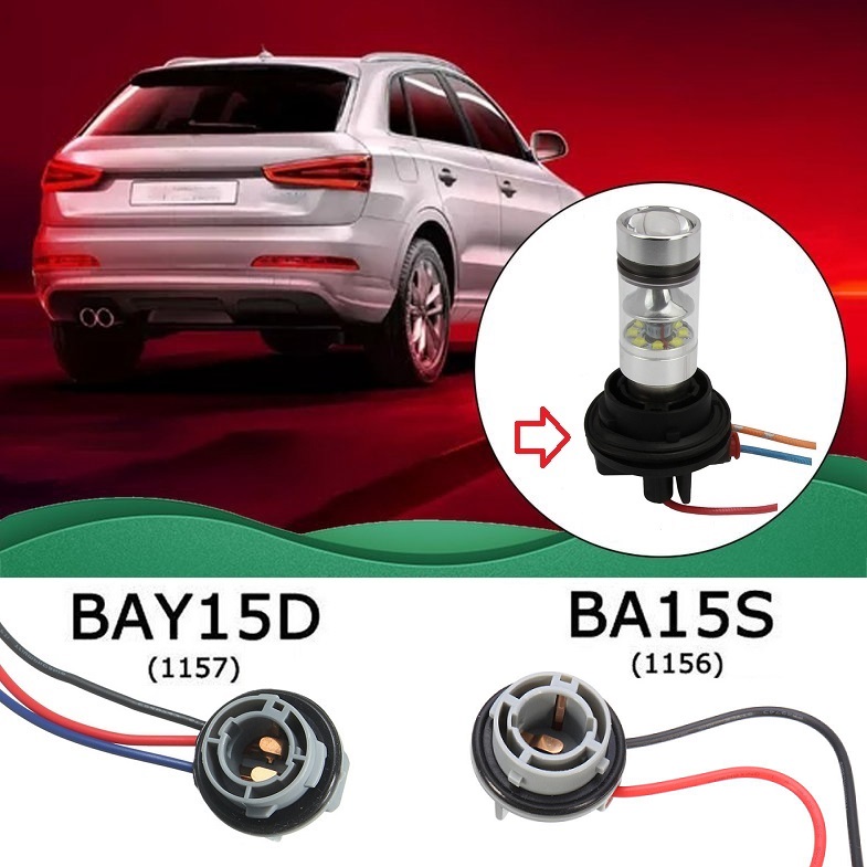 Chuôi Chân Đèn Đuôi BA15S (1156) / BAY15D (1157) Cho Xe Ôtô - Chân Đèn Thắng/ Đèn Hậu/ Đèn Xi Nhan/ Đèn De.v.v
