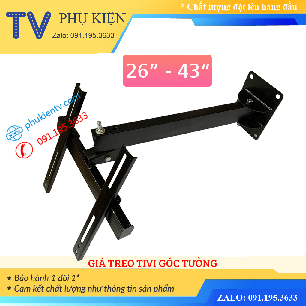 Giá treo tivi góc tường x32 26 - 32 - 43 inch - khung treo tivi xoay góc