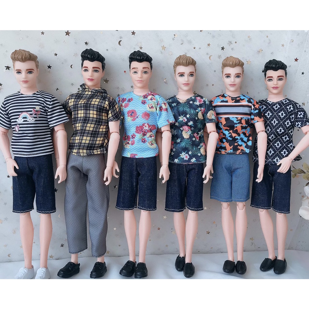 Set quần áo kèm túi xách cho búp bê nam 30cm