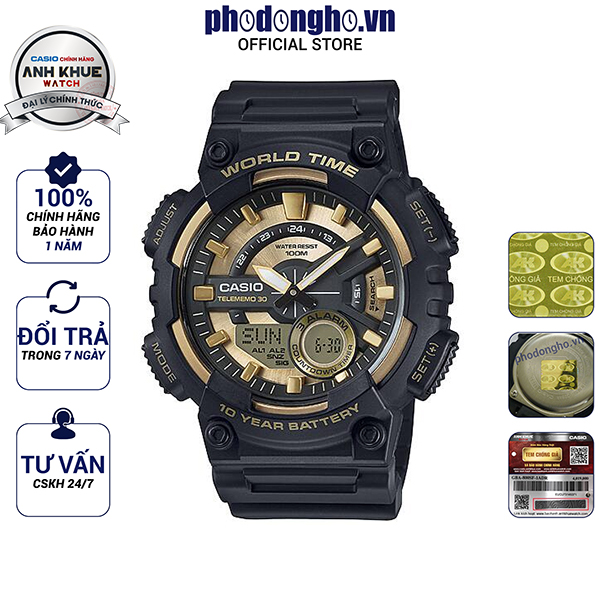 Đồng hồ nam dây nhựa casio anh khuê aeq-110bw-9avdf
