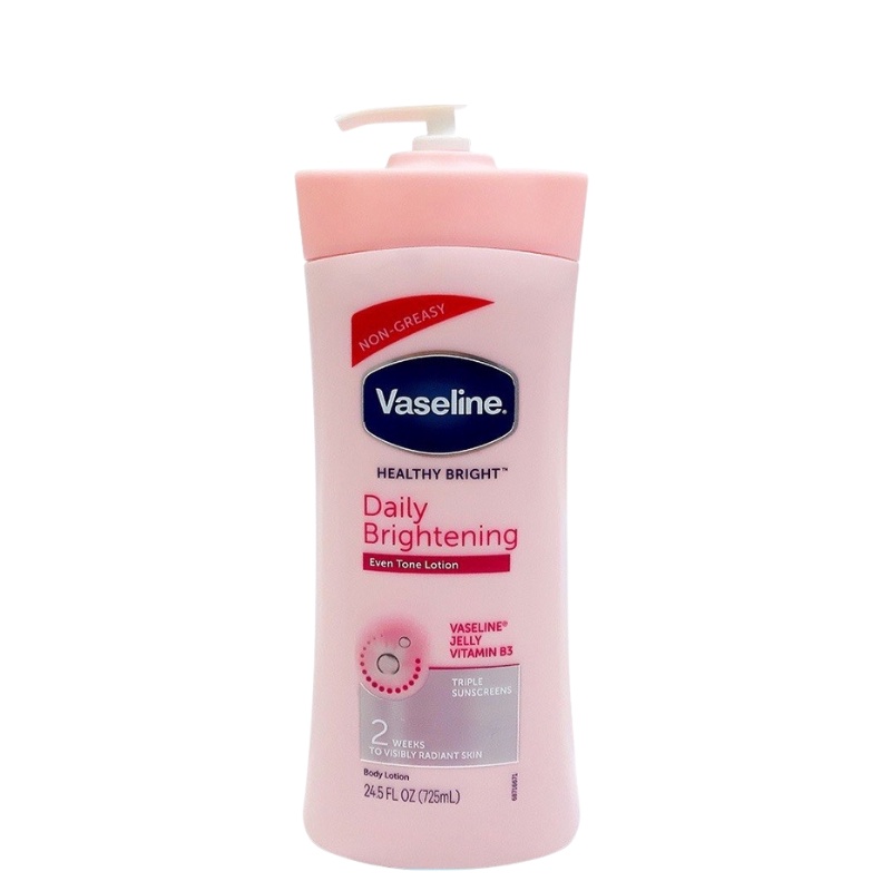 Sữa dưỡng thể Vaseline Healthy White UV Lightening Body Lotion 725ml giúp dưỡng trắng dưỡng ẩm phù hợp cho mọi loại da