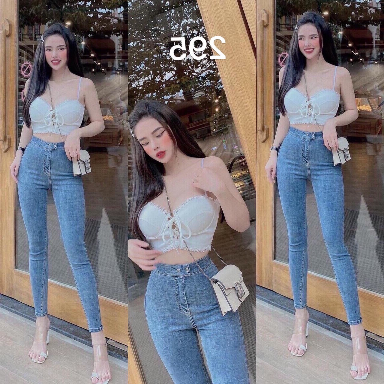 [HCM]QUẦN JEAN NỮ MÀU XANH LƯNG CAO SIÊU TÔN DÁNG MẪU MỚI THỎ TÂY SHOP94 JC01