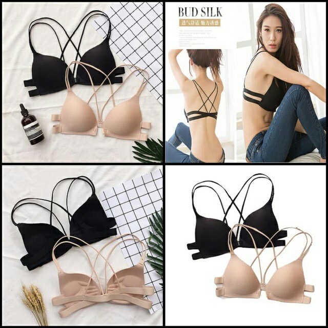 Áo Bra Đúc Su bàn tay cài trước, Bra dây chéo tiện lợi- áo ngực loại 1 [ sile 888 ]