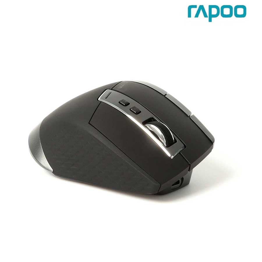 Chuột rapoo multi-mode wireless mt750s màu đen - 3200dpi; ips 30, 8 nút đa thiết bị, bluetooth 3.0/4.0 và usb wireless 2.4ghz - bảo hành 12 tháng - hàng chính hãng safety mart official