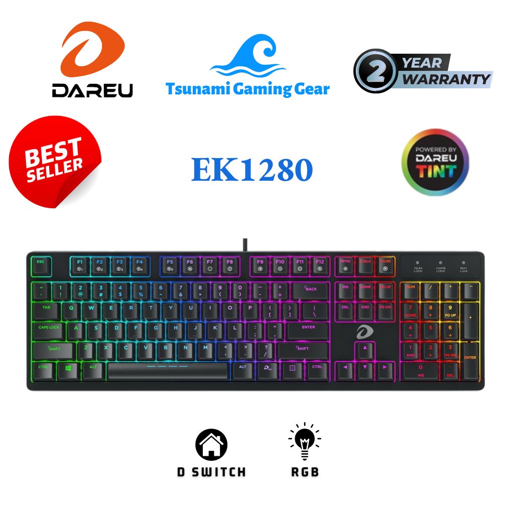 Phím cơ Dareu EK1280 RGB blue/brown/red switch - bh 2 năm, sản phẩm tốt với chất lượng, độ bền cao