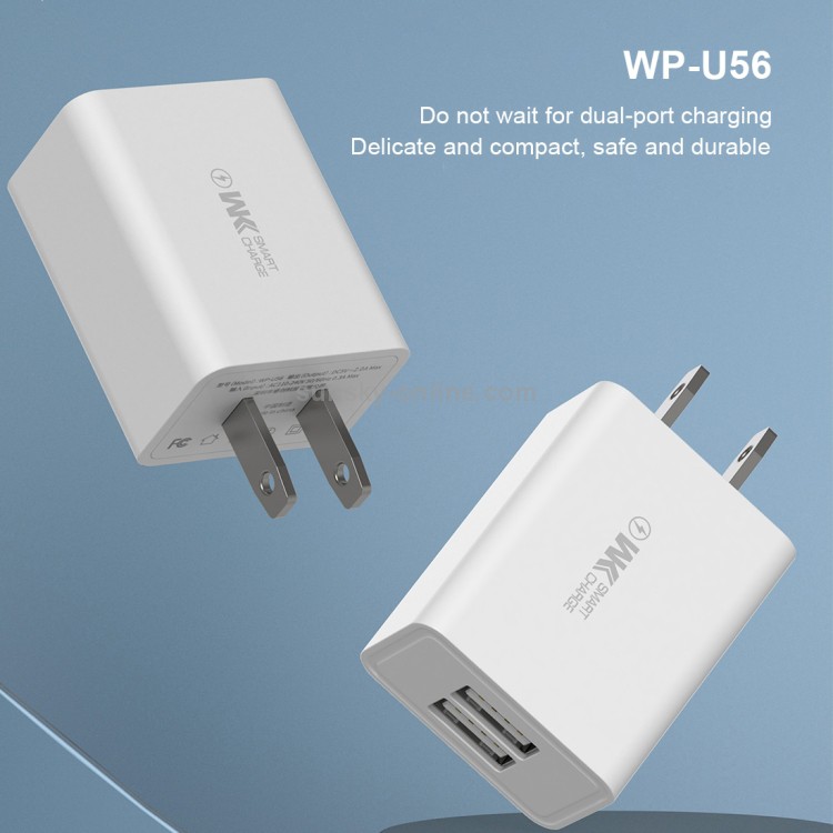 Bộ sạc nhanh iphone 2 cổng usb maxspeed wk-u56