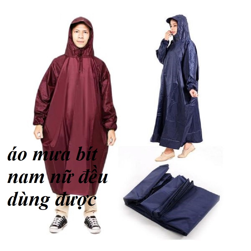 [HCM]ÁO MƯA BÍT TÀ - ÁO ĐI MƯA NAM NỮ - ÁO MƯA MỘT MÀU- XE MÁY-ĐI BỘ - KHÔNG XẺ TÀ -ÁO ĐI MƯA VẢI DÙ - CHE MUA -BẢO VỆ