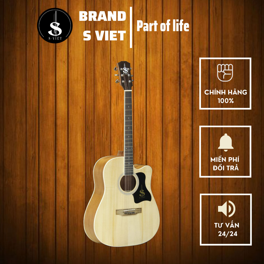 Đàn guitar acoustic gỗ thịt, có ty chính hãng S Việt mã CV160Pro