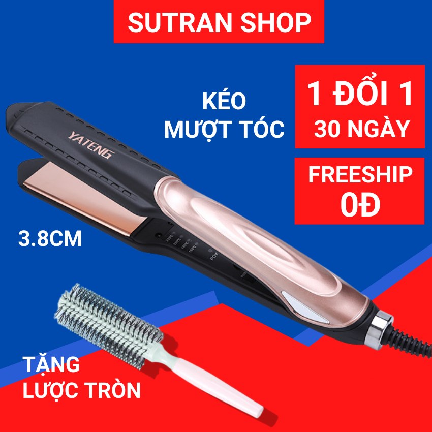 Máy Là Tóc Ép Duỗi Thẳng Chống Hư Tổn Nóng Nhanh Bản Lớn 4 Cm Uốn Cúp Làm Xoăn Tóc Chỉnh 4 Mức Nhiệt Độ YT-525